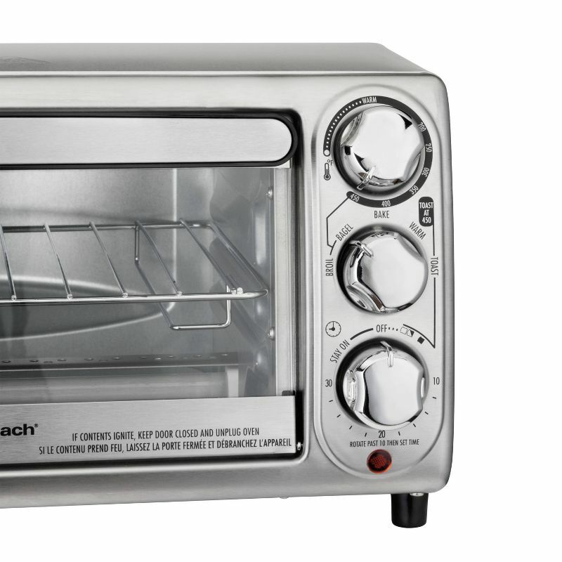 Effortless Toasting and Baking: Silver 4-Slice Toaster Oven