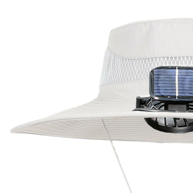 Шляпа с вентилятором для мужчин и женщин, регулируемая летняя дорожная Панама от солнца с 3 скоростями