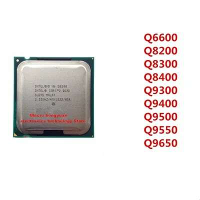 Façades-Core CPU Core 2, Q6female, Q9affair, Q8200, Q8300, Q8400, Q9400, Q9500, Q9450, Q9550, Q9650, Q9300, Q6700, 775 broches