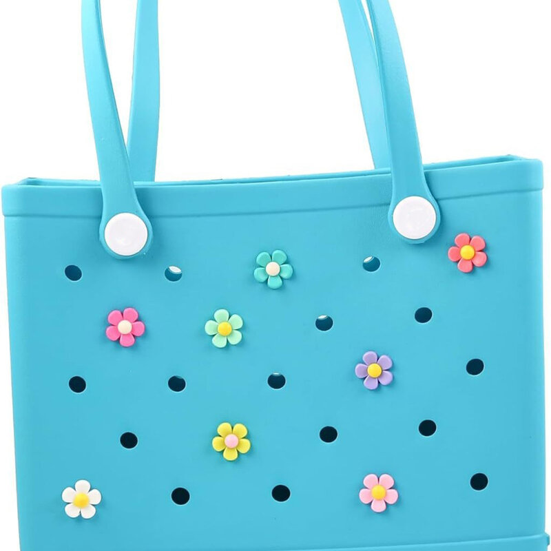 Ornement de fleurs colorées pour sac, sac à documents mixte, compatible avec tous les sacs fourre-tout à trous, faveur de fête, cadeaux