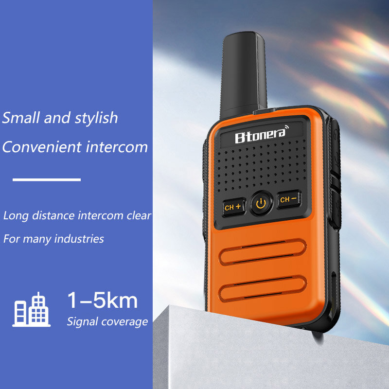 Btoera 2 pcs mini walkie talkie pmr 400 tragbares Funkgerät ht ptt walkie-talkies 5w 16ch uhf 470-mhz tragbares radio für
