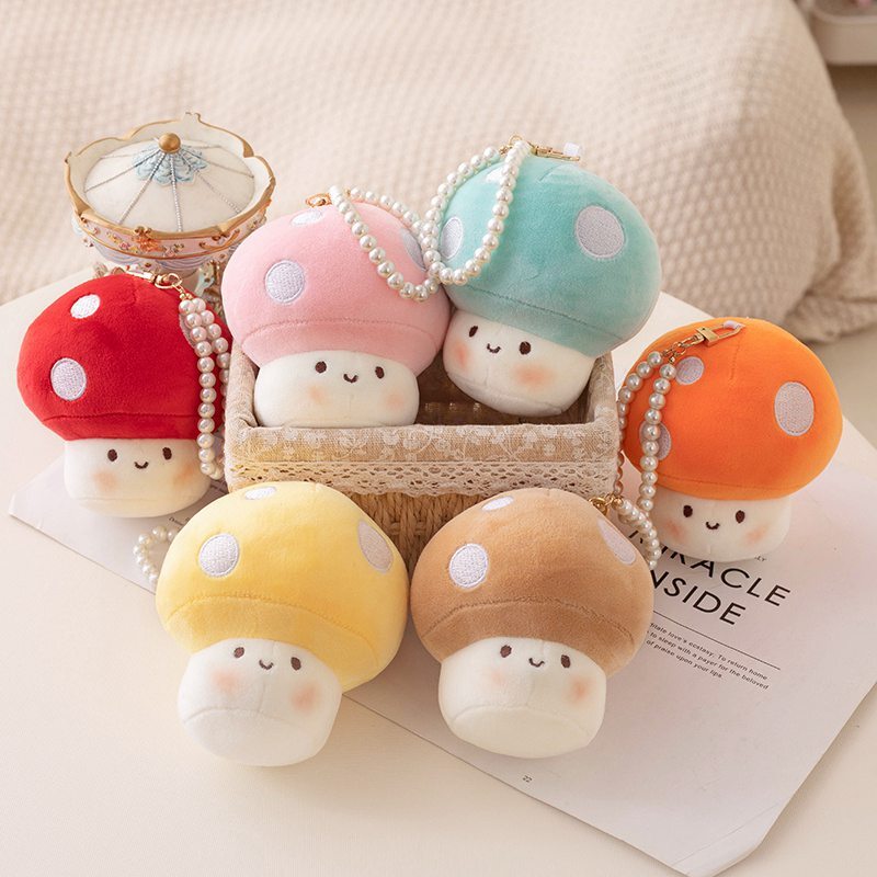 10 см Kawaii Mini красочные грибы, мягкие игрушки, мягкие игрушки, имитация растений Shiitake грибы, плюшевые куклы