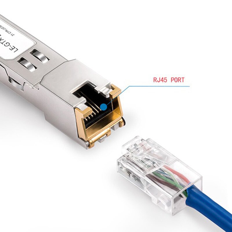 Interruptor Gbic SFP Module RJ45 10/100/1000 Conector De Cobre SFP RJ45 Módulo SFP Gigabit Ethernet Port 1Pcs