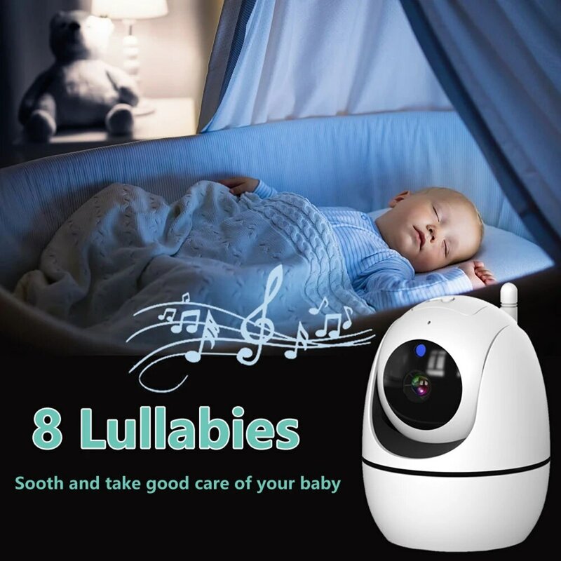 5 Inch Video Baby Monitor With 4X Zoom Babyphone Camera Bebe Nanny Monitors Mother Kid Two Way Audio Night Vision Babysitter
