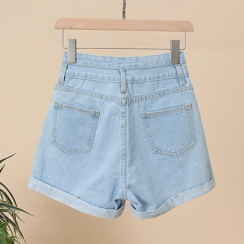 Shorts jeans de cintura super alta, shorts soltos e emagrecedores, novos, primavera e verão, 2024