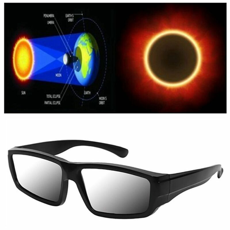Solar Eclipse Olhos Óculos, Durável, Anti-UV, Direct View do Sol, Sombra de segurança, Plástico, 3D, Eclipse Óculos de visualização, 1Pc