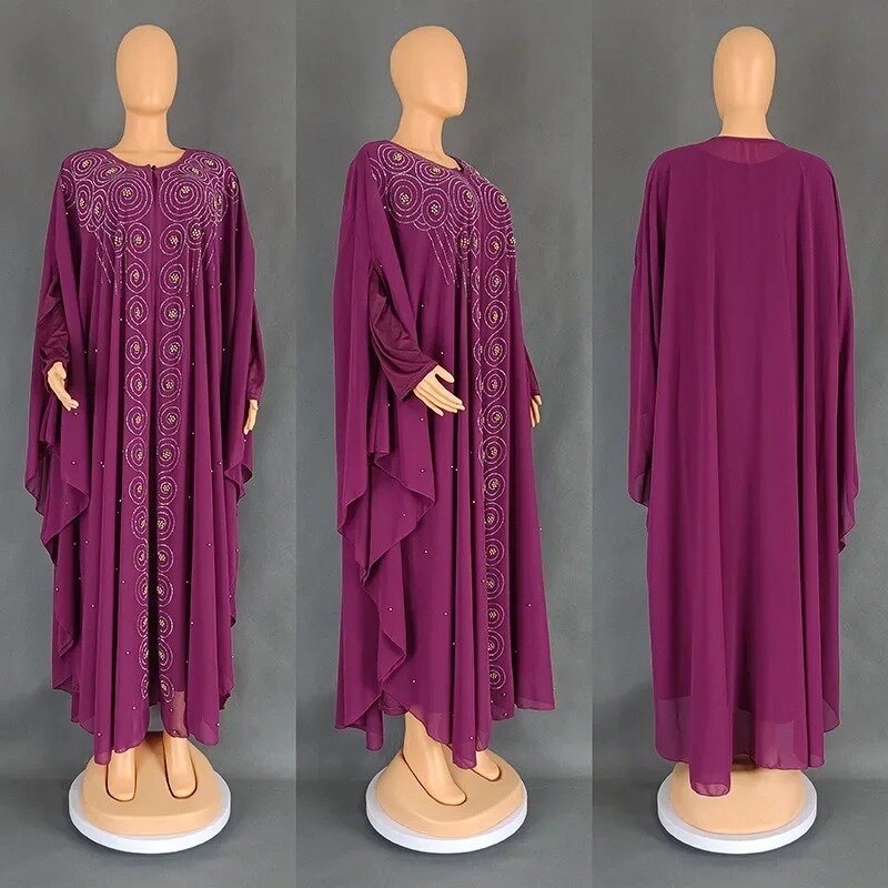 Vestidos africanos de fiesta de noche para mujer, Kimono de Ramadán Abaya, caftán de Dubái, cárdigan musulmán, ropa africana, trajes, 2024
