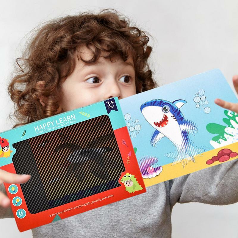 Kartu Flash pembelajaran dini anak-anak 18 buah 3D kartu belajar anak-anak perkembangan mainan Montessori mainan kelas kreatif usia 2-6