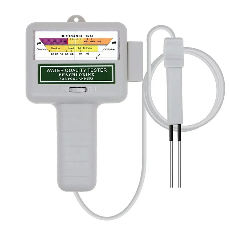 Penguji klorin Meter PH 2 in 1, alat penguji kualitas air klorin penguji PH PC-101, pengukur CL2 untuk akuarium kolam