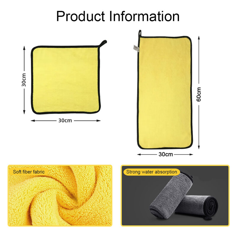 Microfiber Towel Car Microfiber Cloth Wash Towel Microfiber Cleaning Cloth Car Wash Drying Towel Auto Detailing