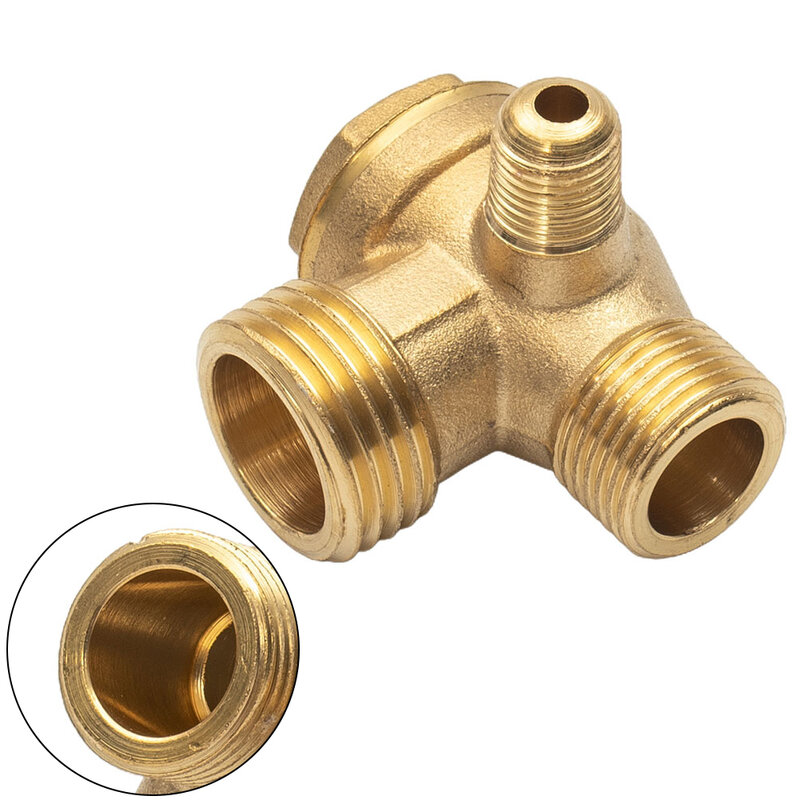 Accessory Useful Check Valve Spare Replacement 10*16*20mm 3-Port Air Compressor Connector Corrosion resistance
