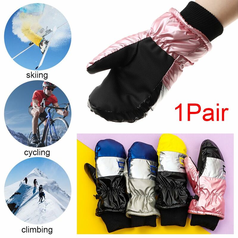 Детские зимние Непродуваемые водонепроницаемые рукавицы с длинным рукавом и защитой от ветра