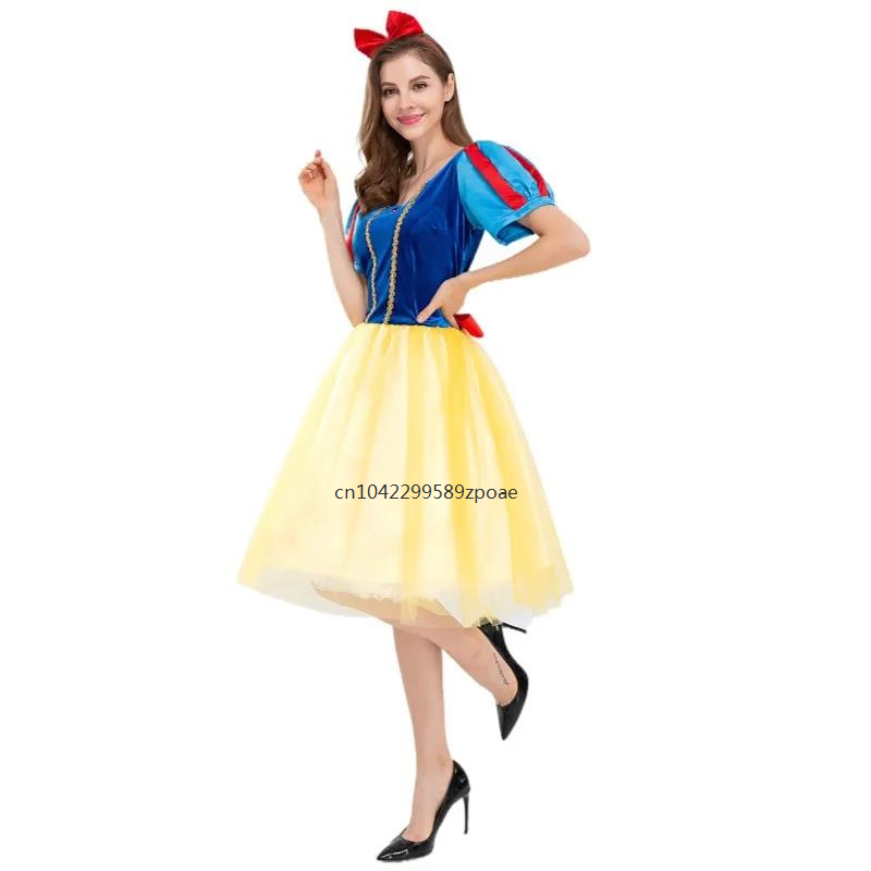 Fato de Halloween Princesa Belle Mulher, Branca de Neve, Vestido Aurora, Vestidos de Baile, Festa de Aniversário Jovem, 2024
