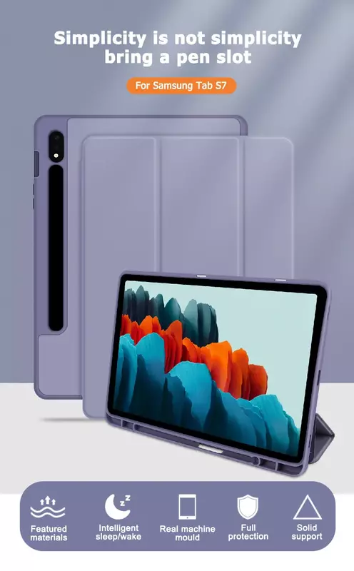 Чехол для Samsung Galaxy Tab S6 10,5 Φ T865 Smart Cover Galaxy Tab S7 S8 S9 FE 11 дюймов S9 FE PLUS 12,4, держатель для карандашей