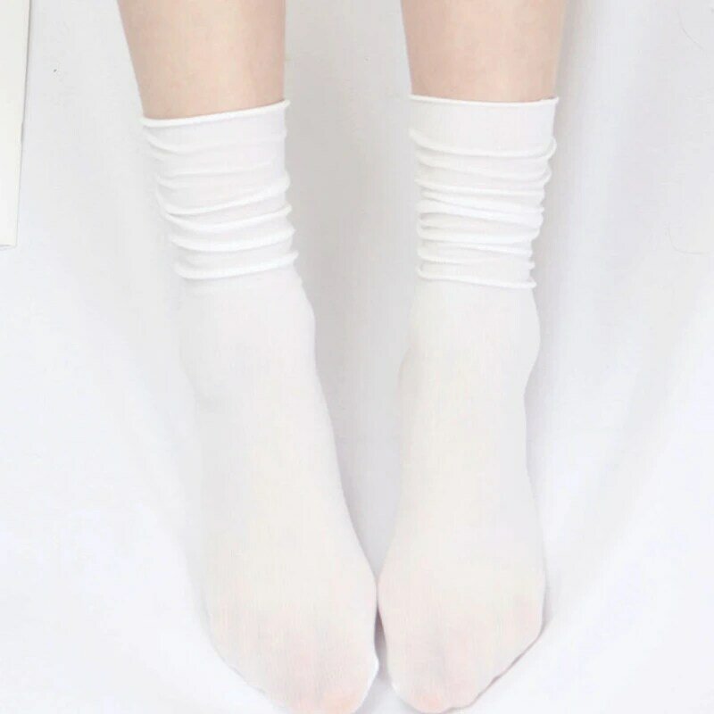 Dames Fluwelen Sokken Zijn Losse En Dunne Zomer Effen Kleur Japanse Nylon Sokken Modieuze College Stijl Zacht En Ademend