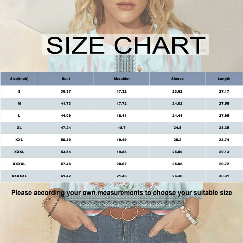 Women'S Clothing Unique Fashion Plant Printed Women Blouses And Tops 2024 Modern O-Neck Summer 3/4 Sleeves Women Shirts Y2k Ropa