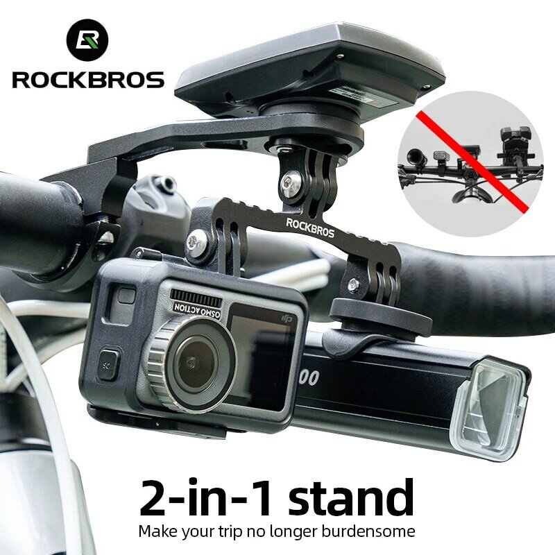 ROCKBROS-Support pour ordinateur de vélo GPS, pour Gopro, Garmin, lampe de poche, extension de compteur de vitesse, pour Bryton Wahoo