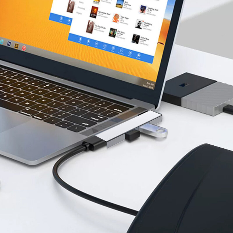 PC 컴퓨터 노트북용 USB 허브, OTG USB 3.0, C타입 3.0, USB 분배기 허브, 속도 5.0Gbps, 3 포트, 3 in 1