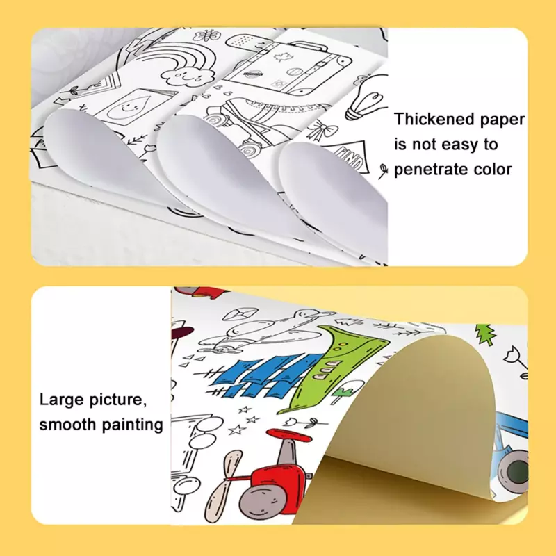 Rolo de desenho para crianças DIY Graffiti Scroll, Papel de enchimento colorido, Pintura, Rolo de papel de colorir para crianças, brinquedos educativos, 12 m, 6 m, 3m