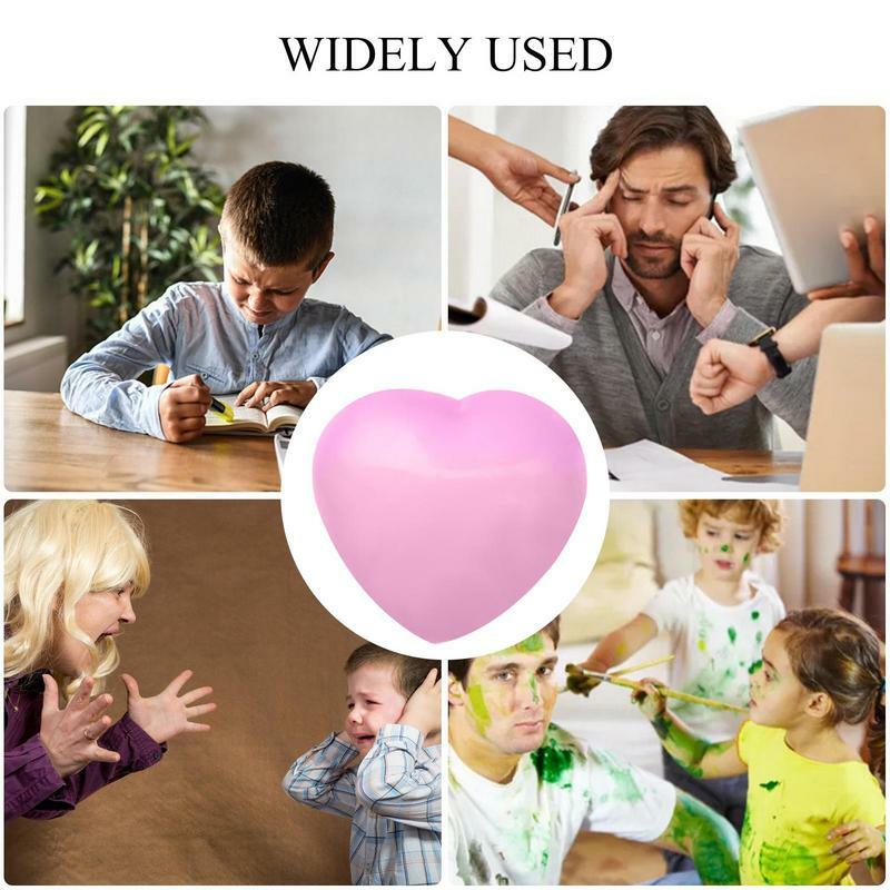 Bolas de estrés con forma de corazón para niños y adultos, Mini TPR, cambio de Color
