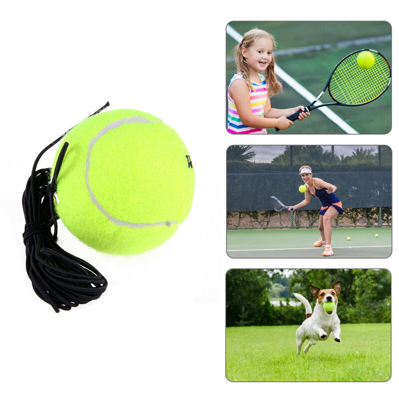 Indoor Single Person Tennis Training Elastic Rope Ball Rebound Tennis Trainer Portable Ball
