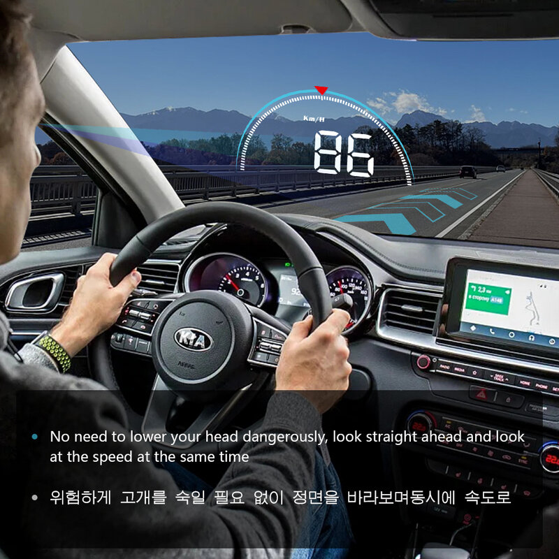 WIIYII M8 HUD samochodowy wyświetlacz Head Up OBD2 II EUOBD System ostrzegania przed przekroczeniem prędkości projektor do przedniej szyby Auto elektroniczny Alarm napięcia