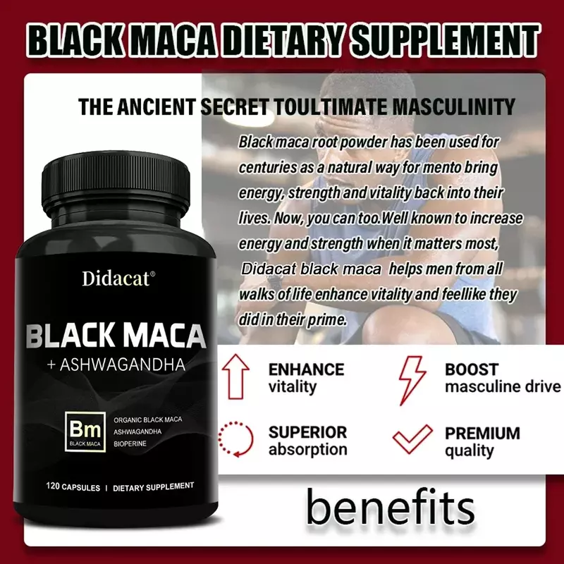 Капсулы Black Maca Ashwagandha повышают энергию, стамину, влияют на баланс эмоциональных мышц