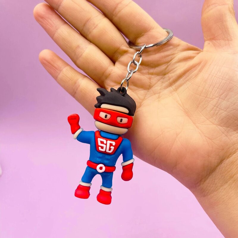 New Stumble Guys Keychains Kawaii Anime Figure Key Chain Charms Car Pendant Bag Decoration Cute Keychain Accessories  Kids Gifts