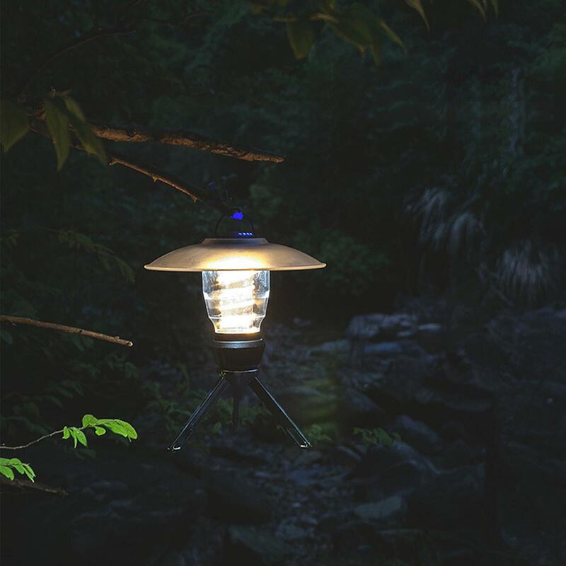 Luz LED regulable para tienda de campaña, linterna colgante portátil con trípode, 4 modos, para corte de campamento, senderismo, fiesta al aire libre