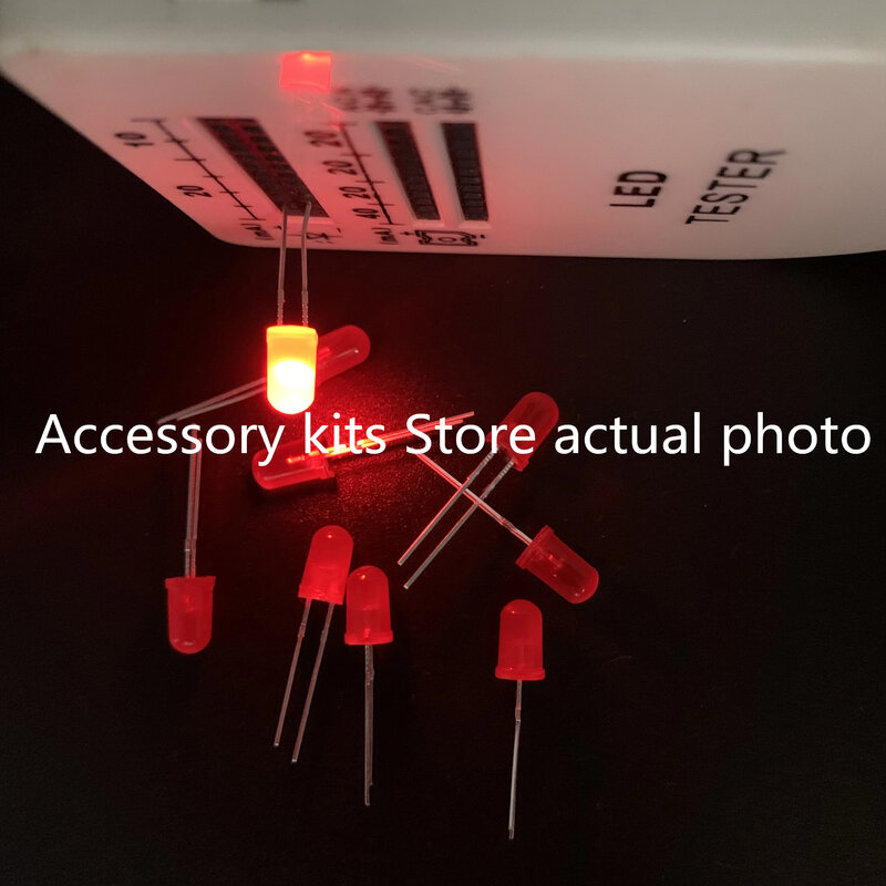5MM LED F5 Red Highlighting Red Emitting Red LED Red Emitting Red Short Pin Round Head(50pcs)