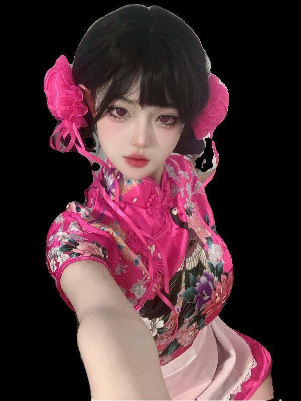 Stile cinese Hanfu vestito Sexy ragazza puro desiderio stile vestito ragazza piccante migliorato vestito Cheongsam per le donne con Set grembiule