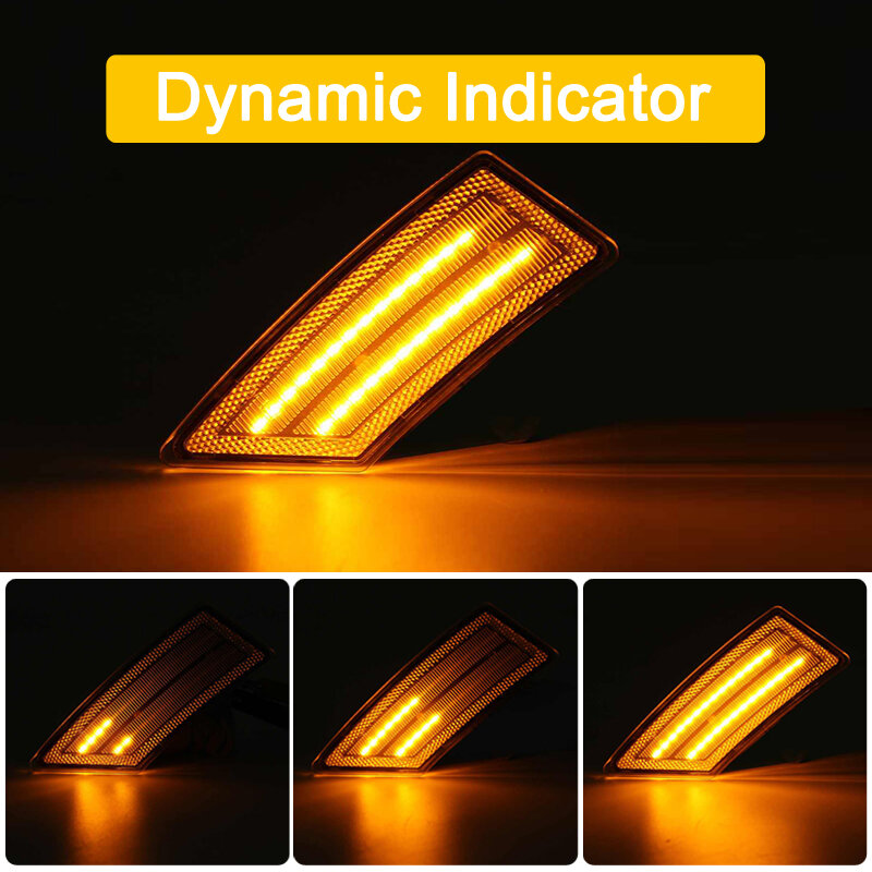 Gruppo lampada indicatore laterale a LED dinamico con lente trasparente 12V per Ford Ranger XL/XTL/Lariat 2019-2020 indicatore di direzione lampeggiante sequenziale