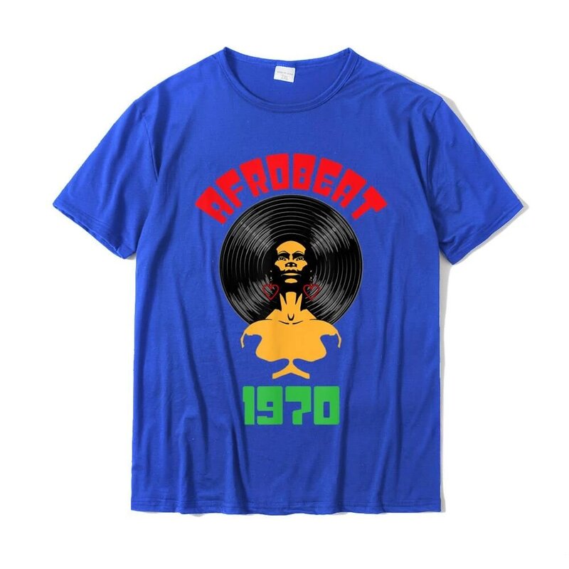 Camiseta gráfica personalizada masculina, penteado afro, disco de vinil 1970, algodão elegante, Harajuku, venda quente