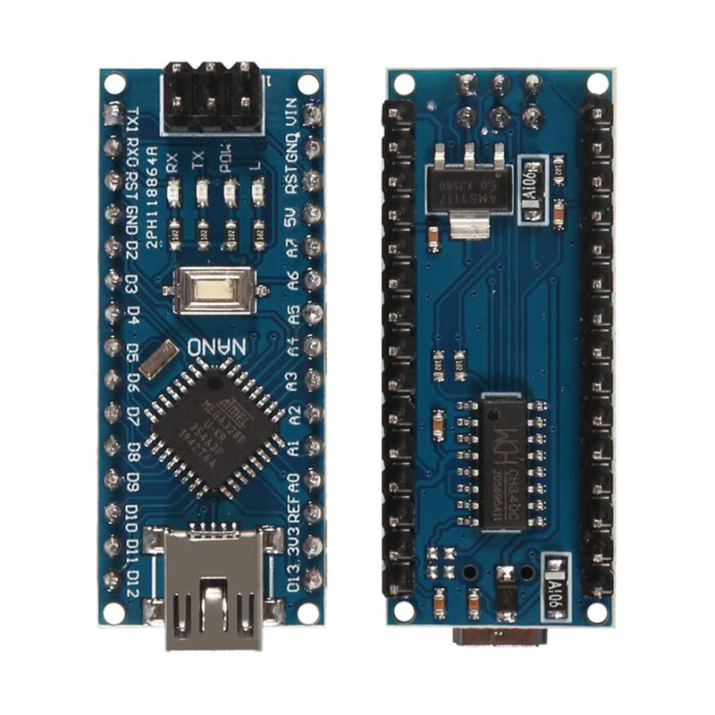 Micro กระดานควบคุมโมดูลสำหรับ Arduino Mini Nano V3.0 ATmega328P 16Mhz 5V 3Pcs สาย USB สำหรับ Arduino IDE