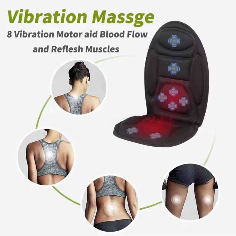 Cojín de masaje ajustable para cuello y espalda, asiento vibratorio Shiatsu