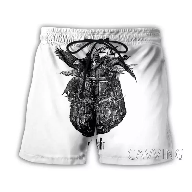 CAVVING-3D Shorts de praia impressos para homens e mulheres, streetwear casual, secagem rápida, shorts de suor, rock, verão