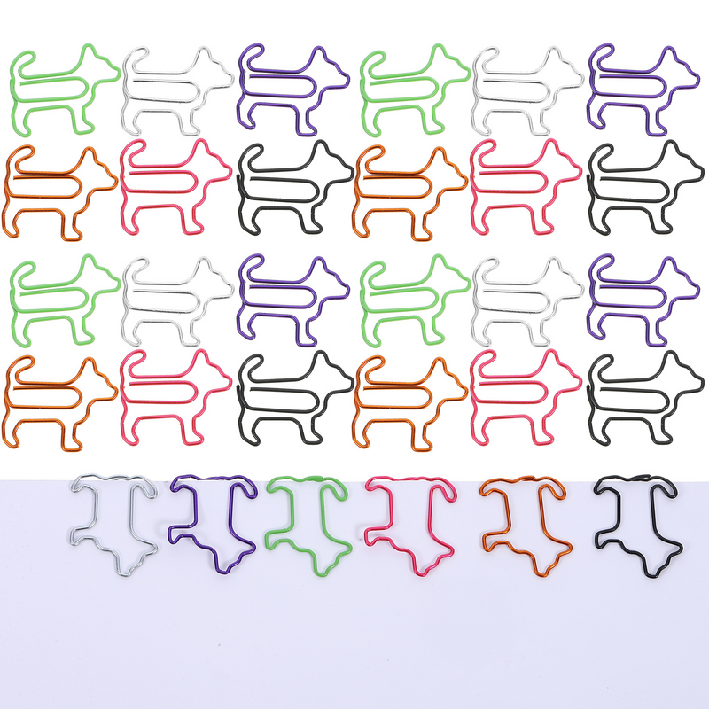 60 Pcs Puppy Paperclip Small Clips Office Document Supplies Desk Accessories Paper Clips Decorative School Bills Fixing