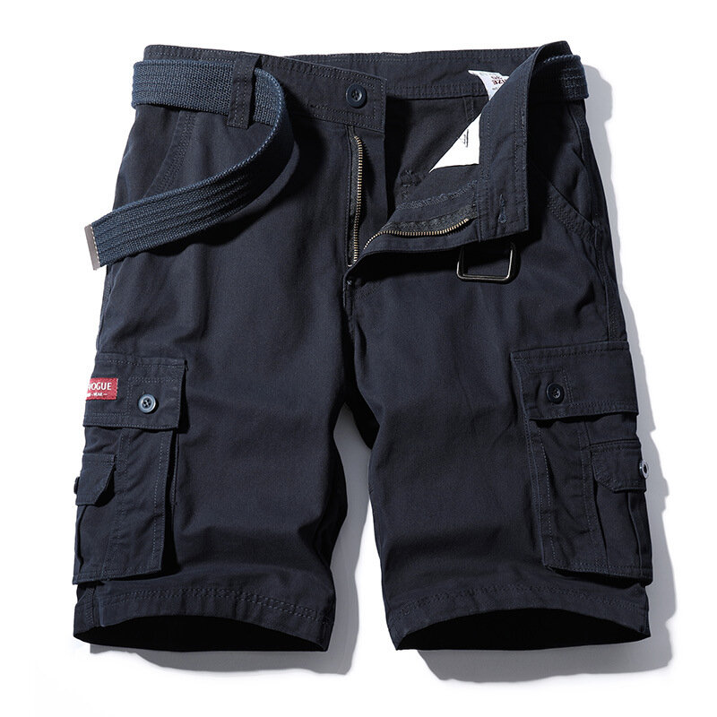 Shorts de carga respirável masculino, calças curtas para caminhada e acampamento, bolsos múltiplos, moda