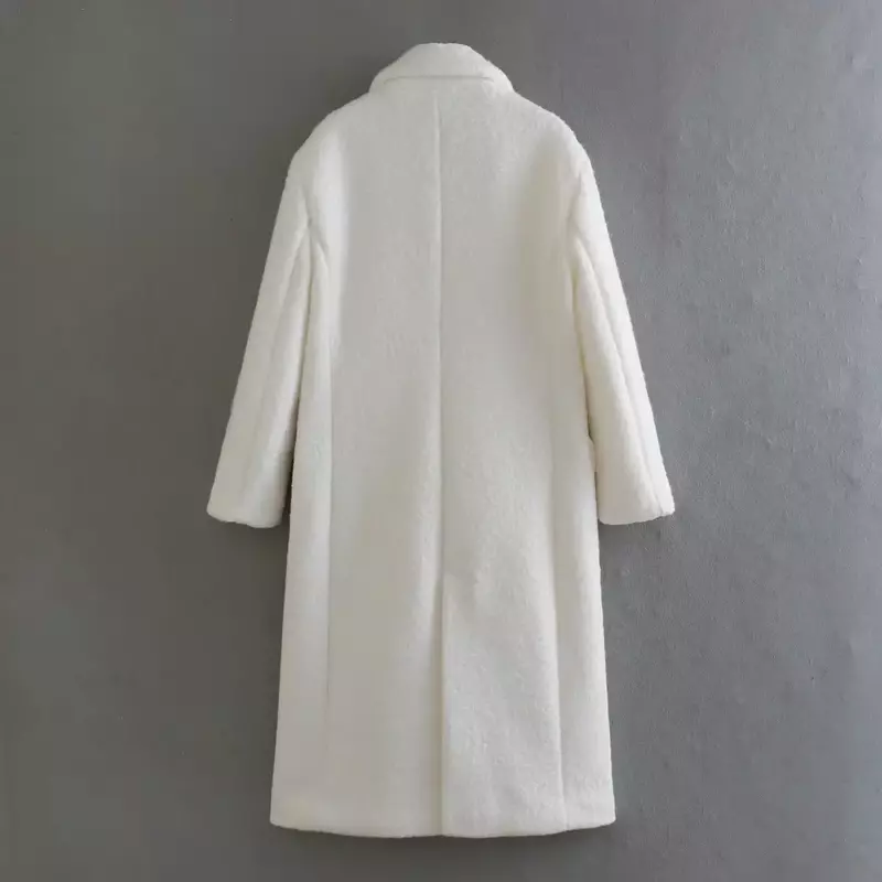 Новинка 2023, женское модное мягкое плюшевое текстурное свободное теплое длинное стильное пальто, винтажная женская верхняя одежда на пуговицах с длинным рукавом, шикарные топы
