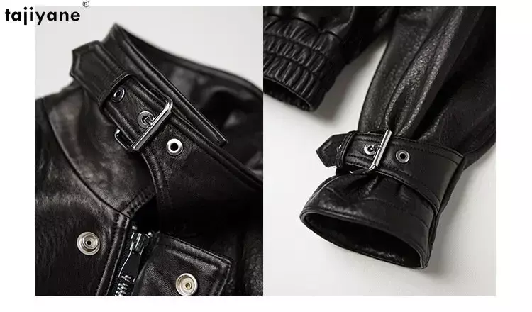 Tajiyane High-end Genuine Leather Jacket Women 2023 Short Casual Black Leather Jackets Real Sheepskin Coat Elegant Streetwear