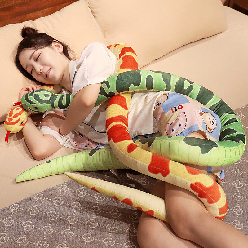 Lovely Python Reptile Plush Toys Stuffed Animal Realitisc Snake Long Pillow Huge Halloween Decor Boyfriend Funny Gifts