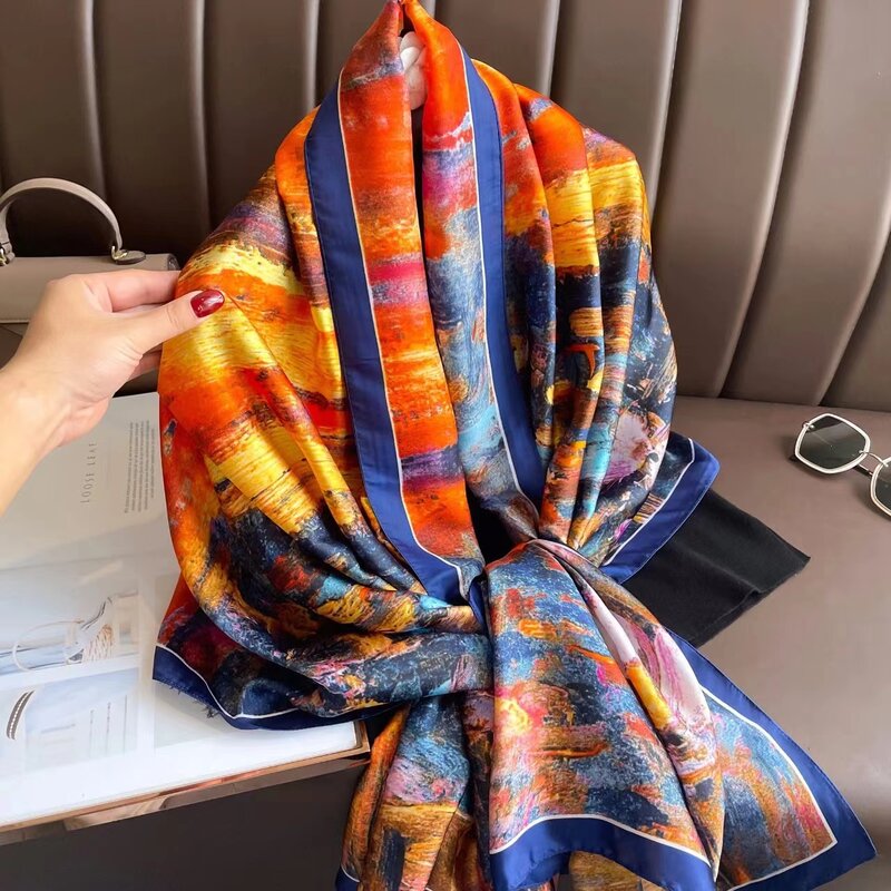 Luxury Brand Summer Women Warm Scarf Fashion Quality Silk Scarves Female Shawls Foulard Beach Printed Ladies Wrap Hijab Muffler