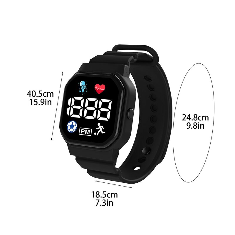 Led Digital Watch Display Date Kids Watches Life Waterproof Outdoor Casual Sports Wristwatch Children Square Electronic Watch
