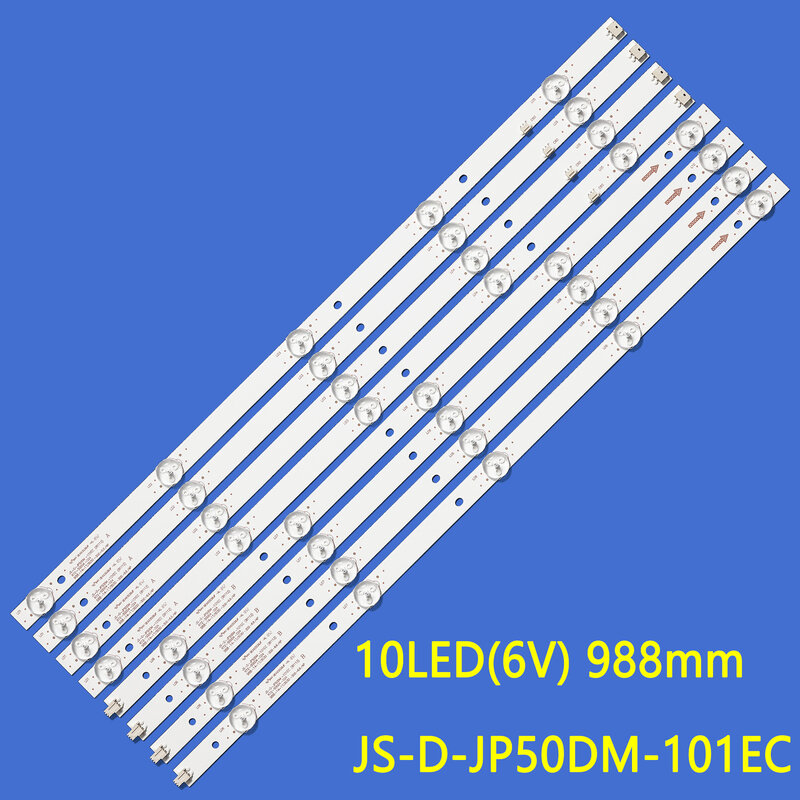 JS-D-JP50DM-101EC(81112) para TV LCD de 50 pulgadas, 10LED, 6V, 988-14-1T/3030-300/4P, 94V-0, R72-50D04-024
