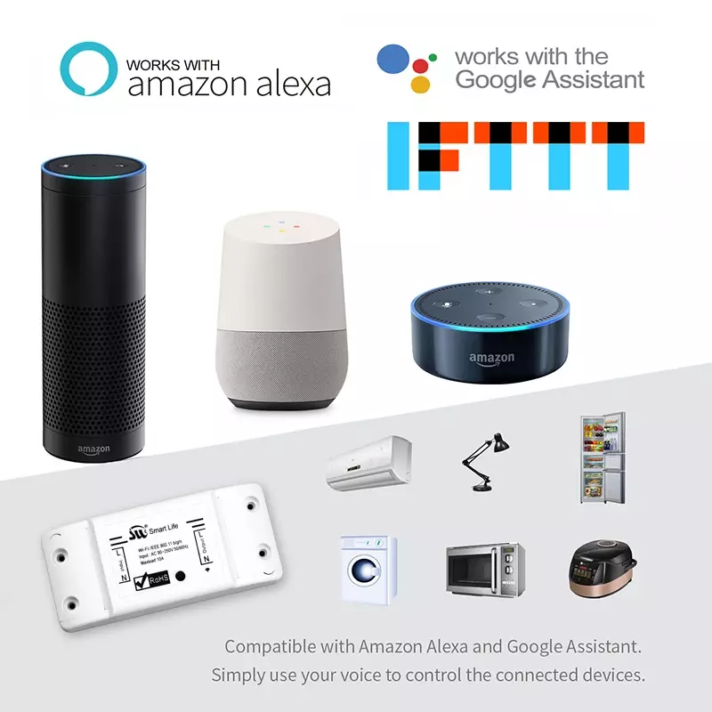 MOES-Temporizador inteligente Universal, Control remoto inalámbrico con aplicación Smart Life, funciona con Alexa, Google Home, interruptor de luz inteligente con WiFi