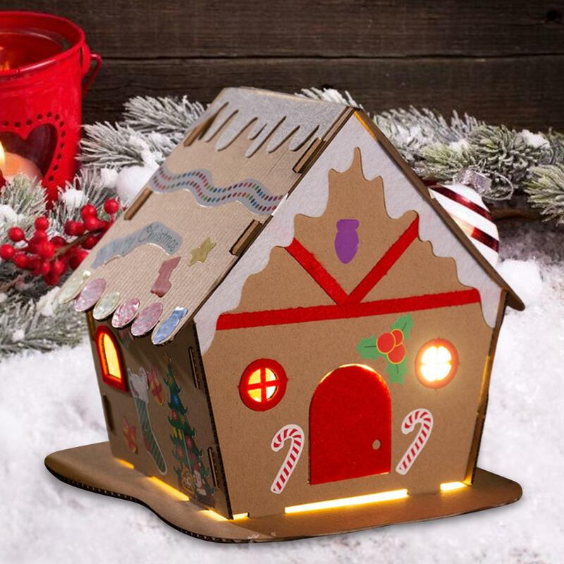 Maisons de Noël bricolage pour enfants, kits de bricolage, jouets d'éducation précoce, matériel fuchsia, jeu de fête, enfants d'âge alth