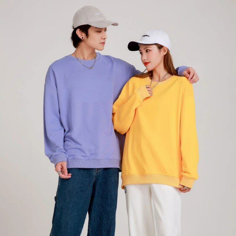 MRMT 2024 Brand New 260g  Round Neck Pullover Off Shoulder Imitation Cotton Sweater  Solid Colo Clothes For Men And Women