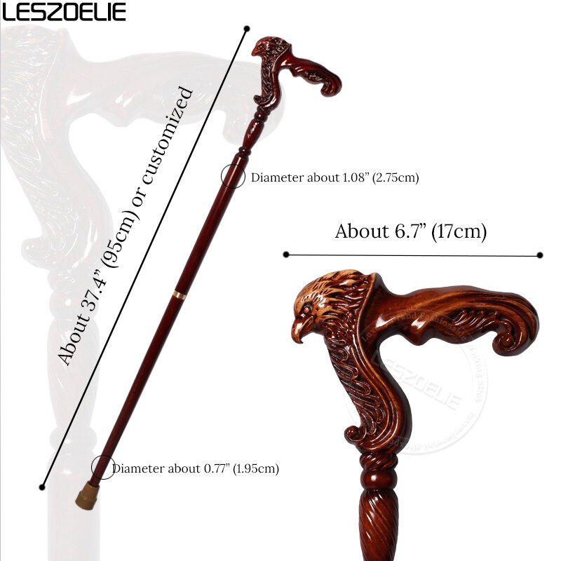 독수리 스타일 독일 너도밤나무 나무 워킹 스틱, 남성용 분리형 워킹 지팡이, 여성용 우아한 워킹 스틱, 95cm