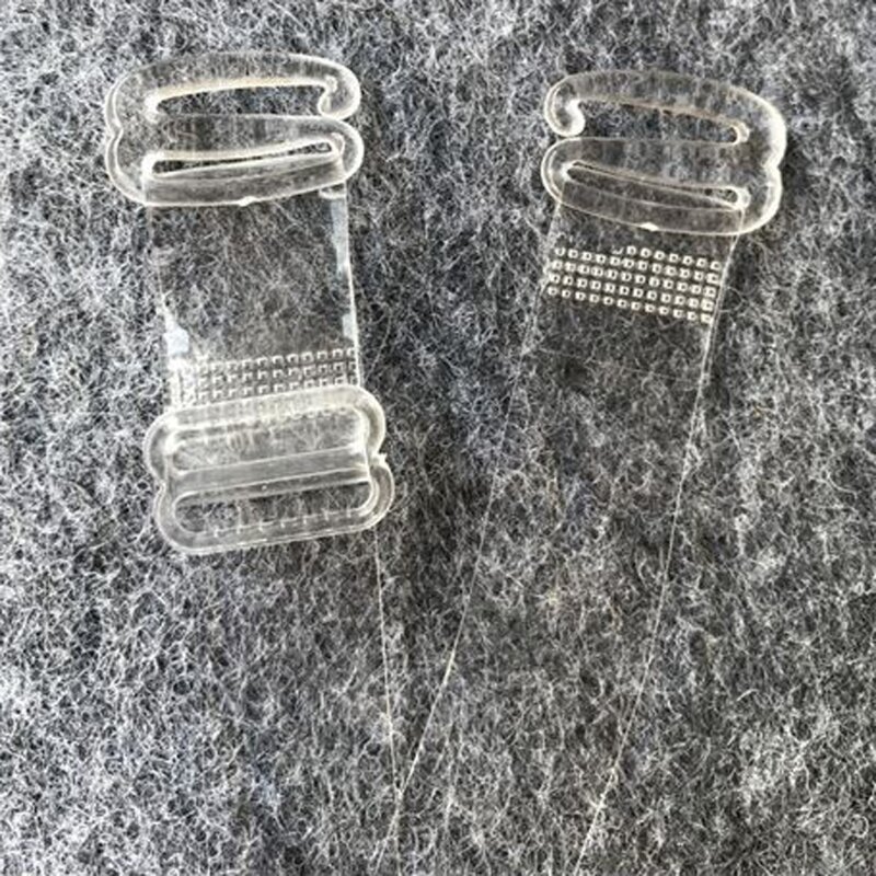 1 Pasang Tali Bra Tak Terlihat Sabuk Bahu Elastis Plastik Anti Selip Transparan 1Cm