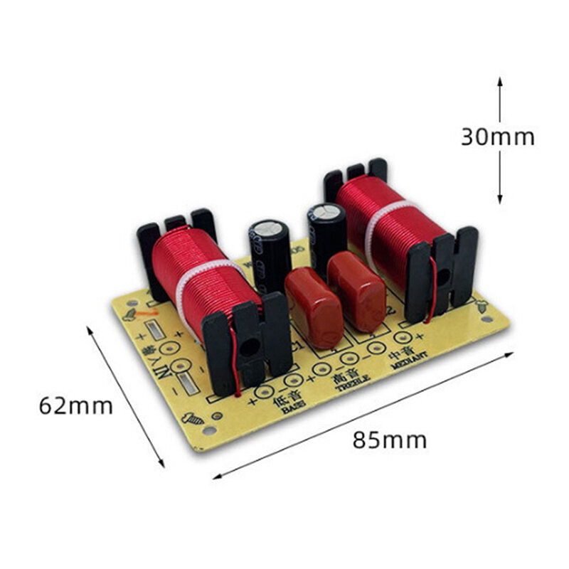 Módulo de bajos de rango medio triple de circuito cruzado de altavoz de Audio, divisor de frecuencia de 3 vías, 900-4000Hz, Kit de reajuste de filtro de altavoz doméstico